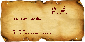 Hauser Ádám névjegykártya